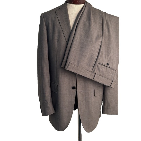 Ermenegildo Zegna Saks Fifth Avenue "Black" 2 PC Suit 40L Pants‎ 35x33 Plaid - Picture 1 of 16